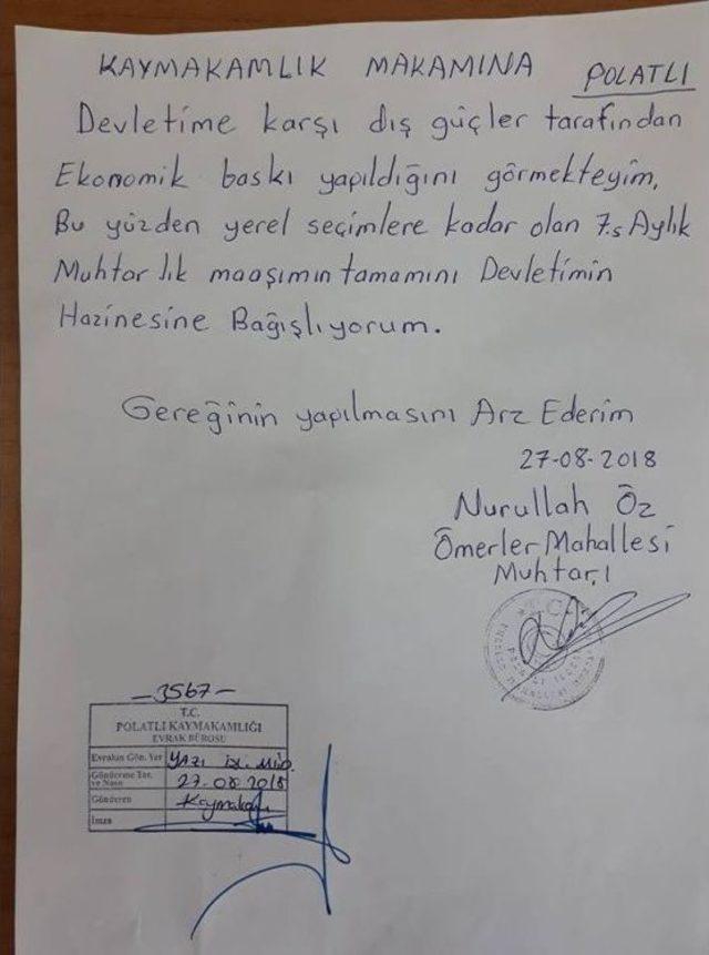 7 Aylık Maaşını Devlet Hazinesine Bağışlayacak