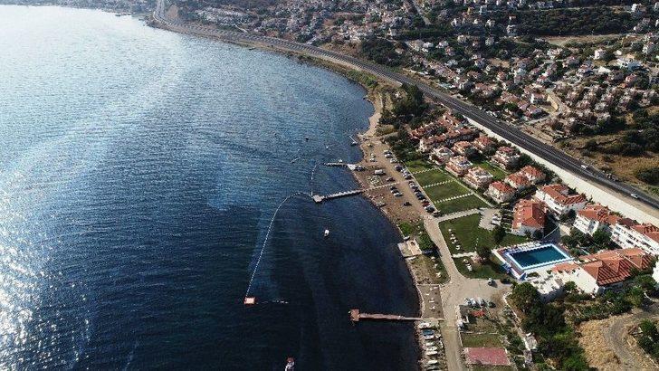 Foça’da Denizdeki Kirlilik Havadan Görüntülendi G1