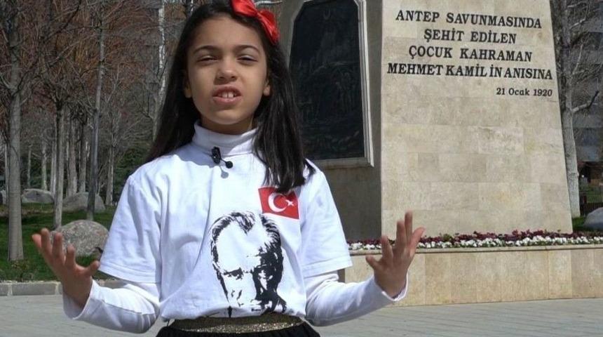 Şehitkamil&rsquo;in Torunlarından Duygulandıran İstiklal Marşı Mesajı