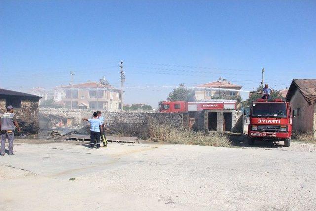 Karaman’da Kuru Otların Temizlenmesi İçin Yakılan Ateş Büyüyünce Korkuttu