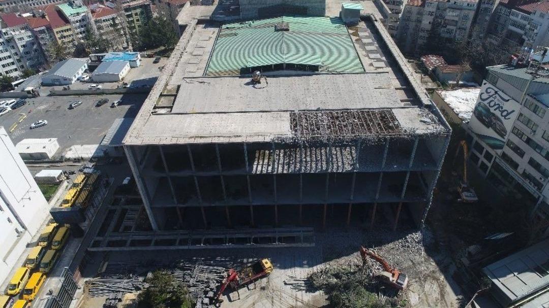 Atat&uuml;rk K&uuml;lt&uuml;r Merkezi&rsquo;nin Yıkımındaki Son Durum Havadan G&ouml;r&uuml;nt&uuml;lendi