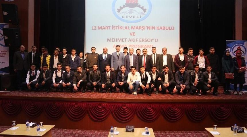 Develi&rsquo;de İstiklal Marşı&rsquo;nın Kabul&uuml;n&uuml;n 97. Yıl D&ouml;n&uuml;m&uuml; Kutlaması Yapıldı