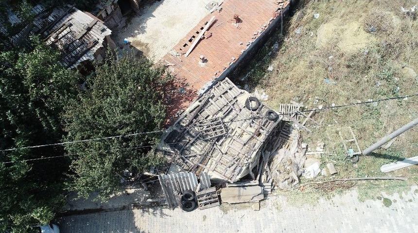 Şarbonlu Hayvanın Alındığı İddia Edilen Adres Havadan G&ouml;r&uuml;nt&uuml;lendi