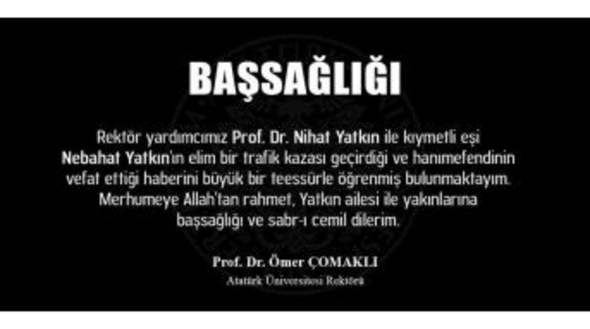 Rekt&ouml;r &Ccedil;omaklı&rsquo;dan Taziye Mesajı