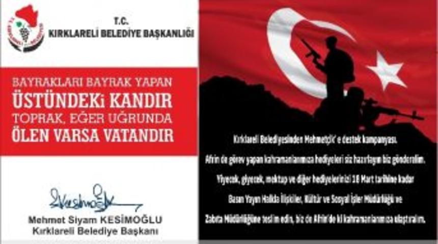 Kırklareli Belediyesinden Mehmet&ccedil;ik&rsquo;e Destek