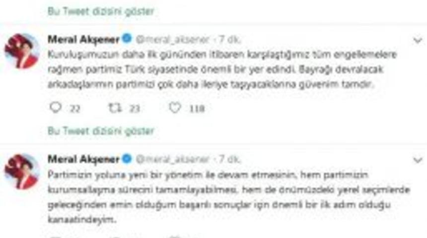 İyi Parti Genel Başkanı Meral Akşener, Kurultayda Aday Olmayacağı Kararının Kesin Olduğunu A&ccedil;ıkladı.