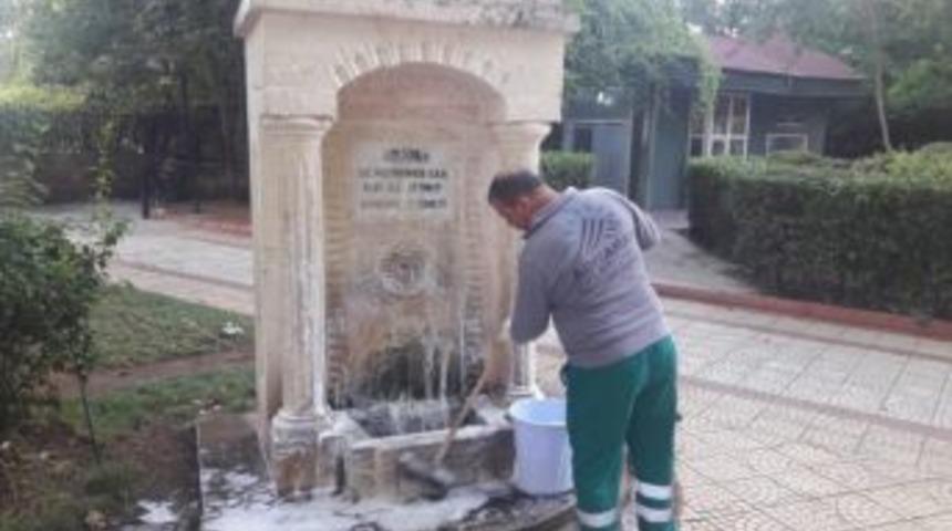 &Ccedil;eşmelerde Temizlik &Ccedil;alışması Yapıldı