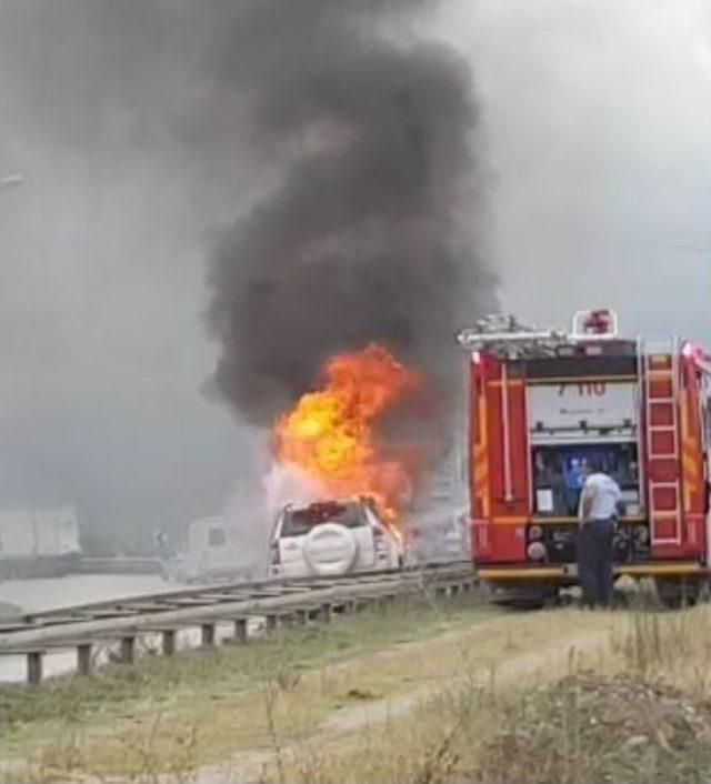 Samsun’da Seyir Halindeki Cip Yandı