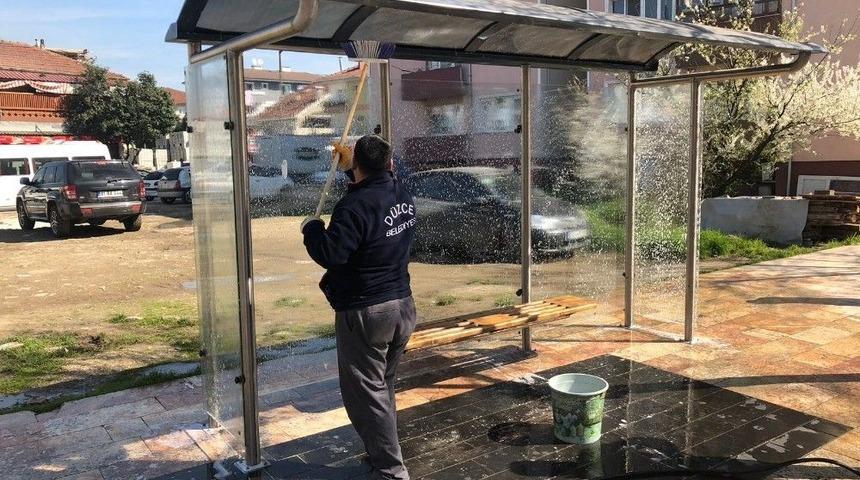 Duraklarda Temizlik &Ccedil;alışmaları Devam Ediyor