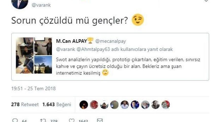 Gen&ccedil; K&acirc;şiflerin İnternet Problemini Bakan Varank &Ccedil;&ouml;zd&uuml;