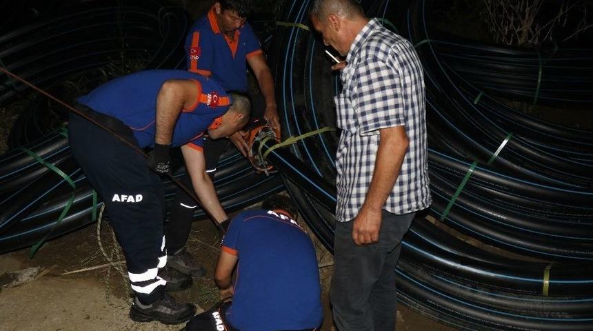 Sondaj Kuyusuna D&uuml;şen Yavru K&ouml;pek Kurtarıldı