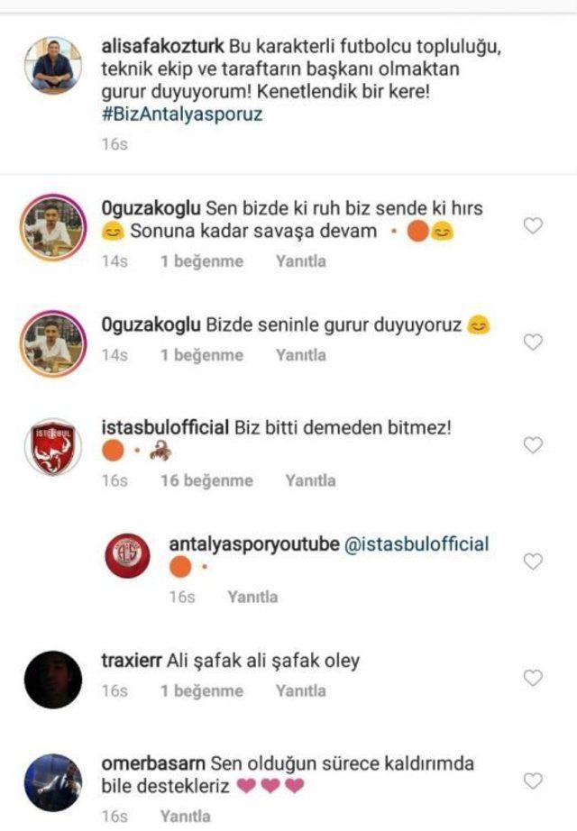 Antalyaspor’da Başkan Öztürk’e Taraftarlardan Destek