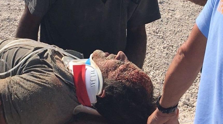 Çakıl Yığını Altında Kalan İşçi Yaralı Kurtarıldı