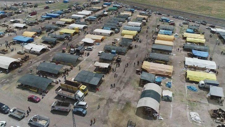 Kurban Pazarındaki Hareketlilik Havadan Görüntülendi G2