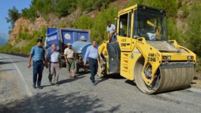 Alanya Dim Grup Yoluna Sıcak Asfalt