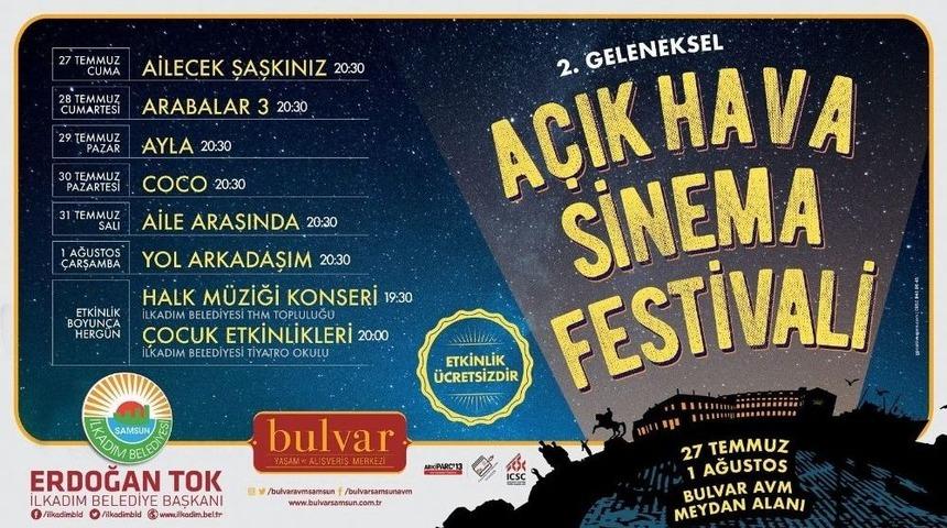 İlkadım Belediyesi A&ccedil;ık Hava Sinema Festivali Başlıyor