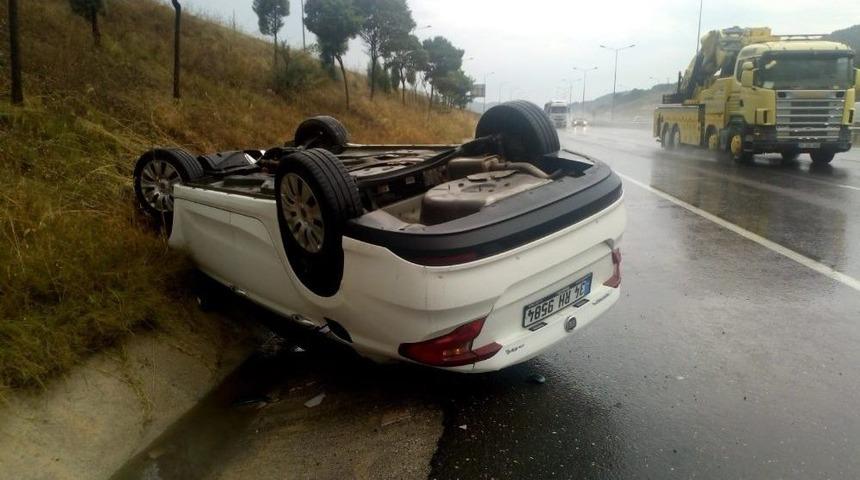 Otomobil Takla Attı; 1 Yaralı