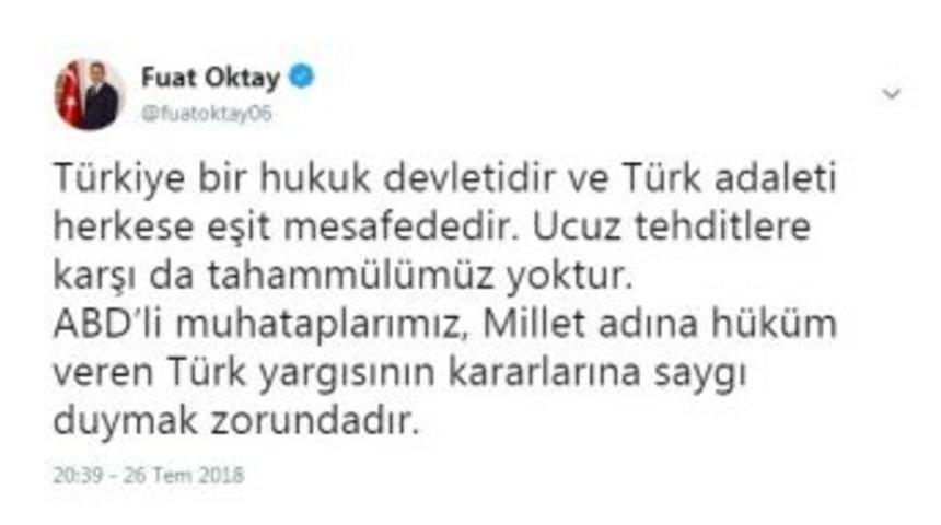 Cumhurbaşkanı Yardımcısı Oktay: “abd, Türk Yargısının Kararına Saygı Duymak Zorunda”