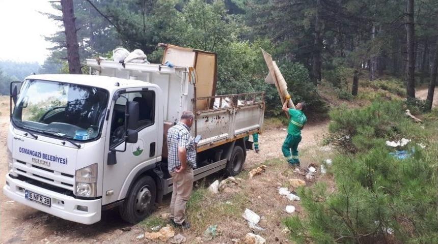 Osmangazi Belediyesi&rsquo;nden Dağ Yolunda Temizlik