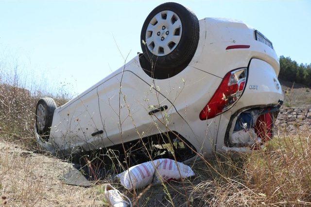 Otomobil Takla Attı: 1’i Çocuk 3 Yaralı