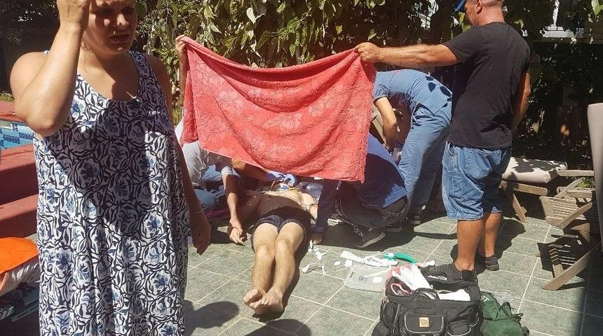 Havuza Giren Rus Turist Boğulma Tehlikesi Ge&ccedil;irdi