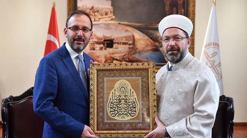 Gen&ccedil;lik Ve Spor Bakanı Kasapoğlu&rsquo;ndan Başkan Erbaş&rsquo;a Ziyaret