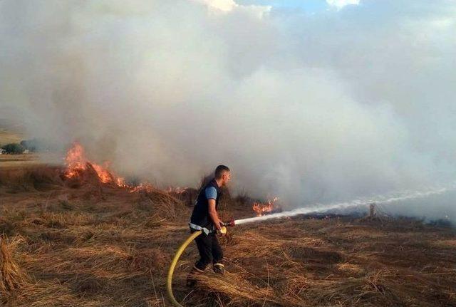 Özalp İlçesinde Korkutan Anız Yangını