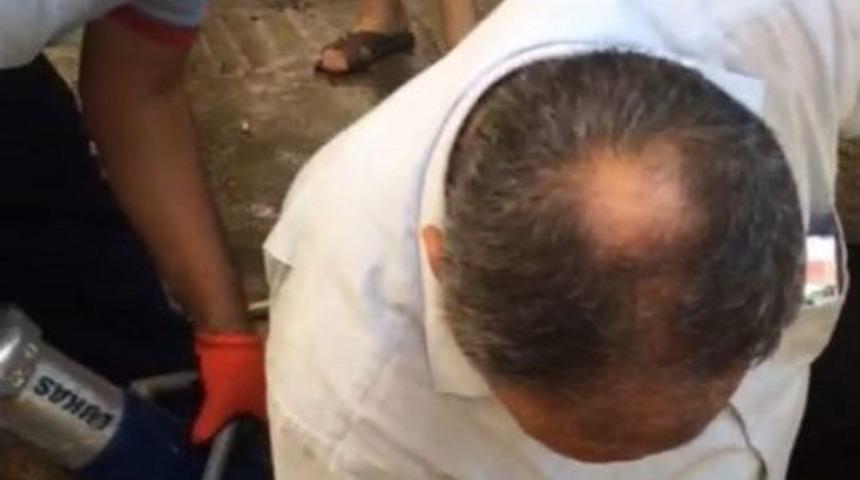 Ayağı Mazgala Sıkıştı Ekipler Kurtardı