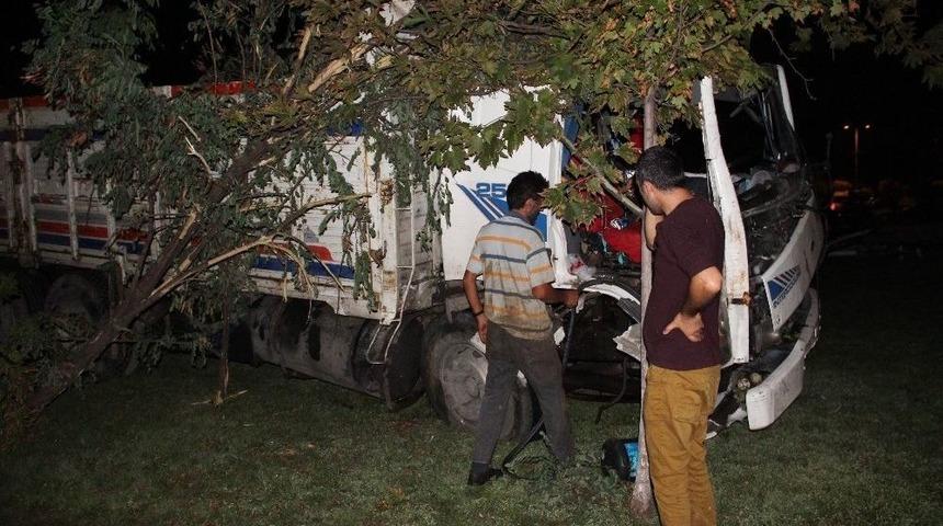 Kurbanlık Hayvan Y&uuml;kl&uuml; Kamyon Kaza Yaptı: 1 Yaralı