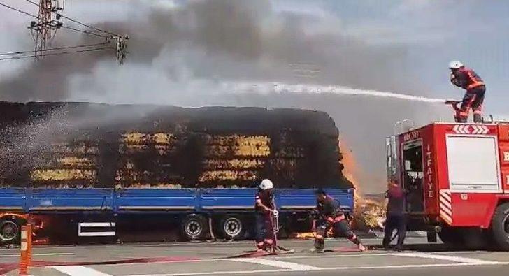Saman Yüklü Tır Alev Alev Yandı G1
