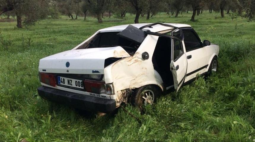 Milas&rsquo;ta Bir Otomobil Zeytinlik Araziye U&ccedil;tu; 1 Yaralı
