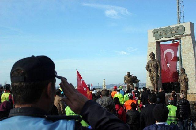 Yüzlerce Bisikletli Çanakkale Yolunda