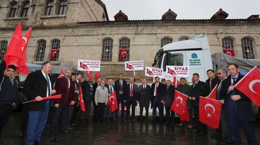 Muhtarlardan Afrin&rsquo;e İki Tır Dolusu Yardım.