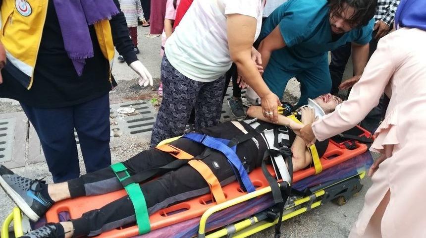 Otomobilin &Ccedil;arptığı Bisikletli Gen&ccedil; Yaralandı