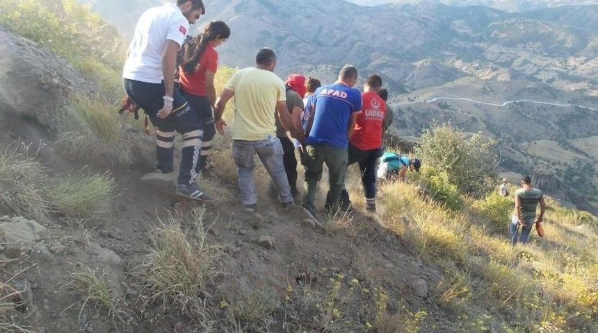 Uçuruma Düşen Kadın Kurtarıldı