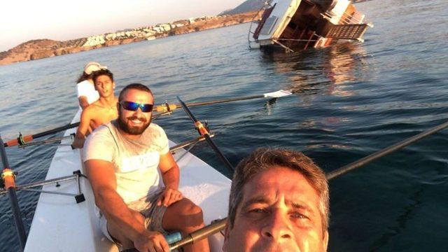 Bodrum’da Tur Teknesi Karaya Oturdu