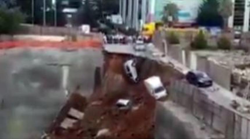 &Uuml;mraniye&rsquo;de Ara&ccedil;ların &Ccedil;ukura D&uuml;şme Anı Kamerada