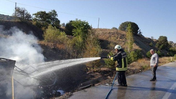 Kaza Yapan Tır Alev Aldı G5