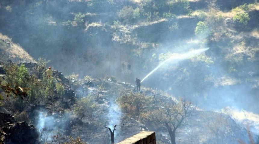 Talas’ta Ot Yangını