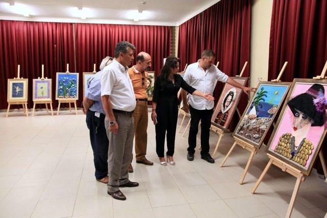 Sanatçı Çavuşoğlu, İbradı’da Ebru Ve Taş Süsleme Sergisi Açtı