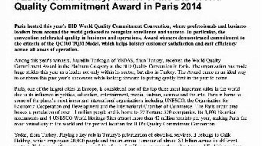 D&uuml;nyaca &Uuml;nl&uuml; Edit&ouml;rler Yedaş&rsquo;tan &Ouml;vg&uuml;yle Bahsetti