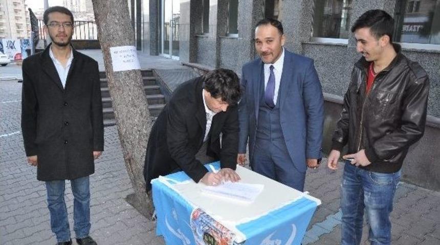 &Uuml;lk&uuml; Ocakları Tarafından Uygur T&uuml;rkleri İ&ccedil;in Başlatılan İmza Kampanyasına Destek
