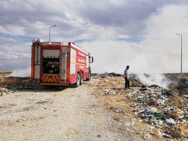 Karaman’da Katı Atık Ayrıştırma Tesisindeki Çöpler Yandı
