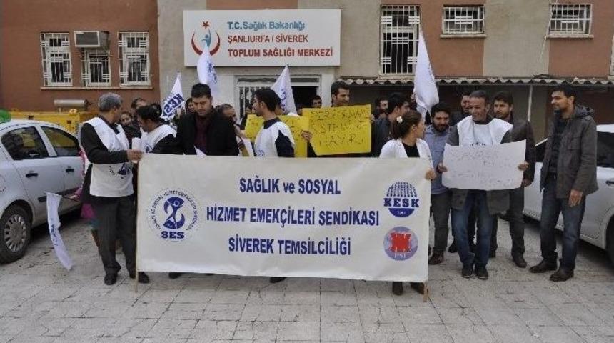 Siverek&rsquo;te Sağlık &Ccedil;alışanları İş Bıraktı