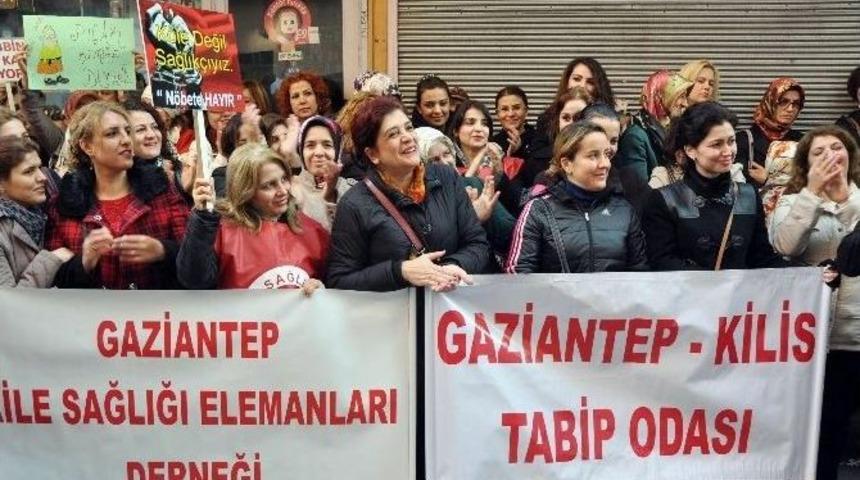 Gaziantep&rsquo;teki Sağlık &Ccedil;alışanları 1 G&uuml;nl&uuml;k İş Bırakma Eylemi Yaptı