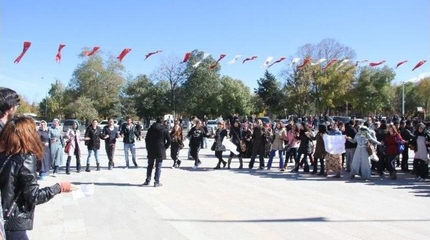 &Uuml;niversite &Ouml;ğrencilerinden T&uuml;rk&uuml;l&uuml;, Halaylı Formasyon Eylemi