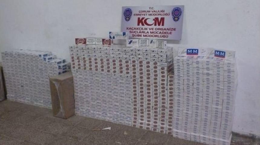&Ccedil;orum Polisinden Ka&ccedil;ak Sigara Operasyonu