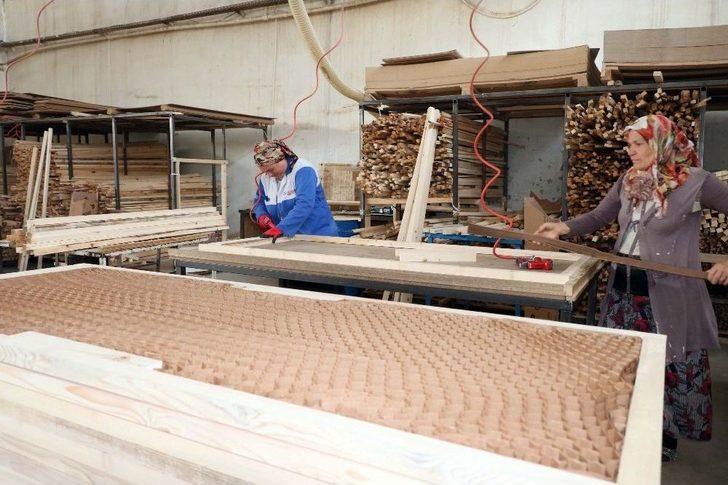 (özel Haber) Ahşap Kapı Yapan Kadınlar Erkeklere Taş Çıkartıyor G5