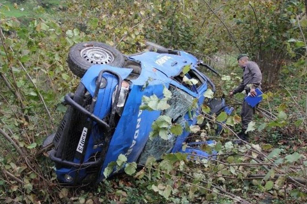 Samsun&rsquo;da Jandarma Aracı U&ccedil;uruma Yuvarlandı: 3 Asker Yaralı
