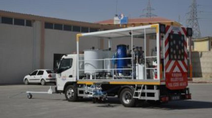 Belediye Yol &Ccedil;izgi Makinesi Aldı